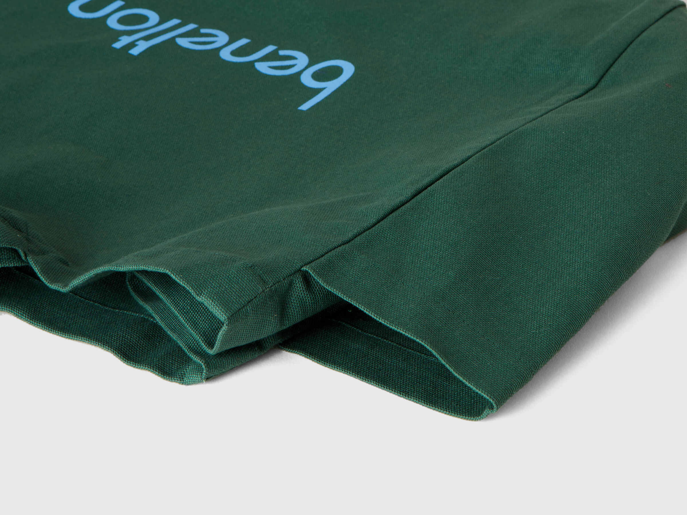 Military green tote bag in pure cotton image number 2