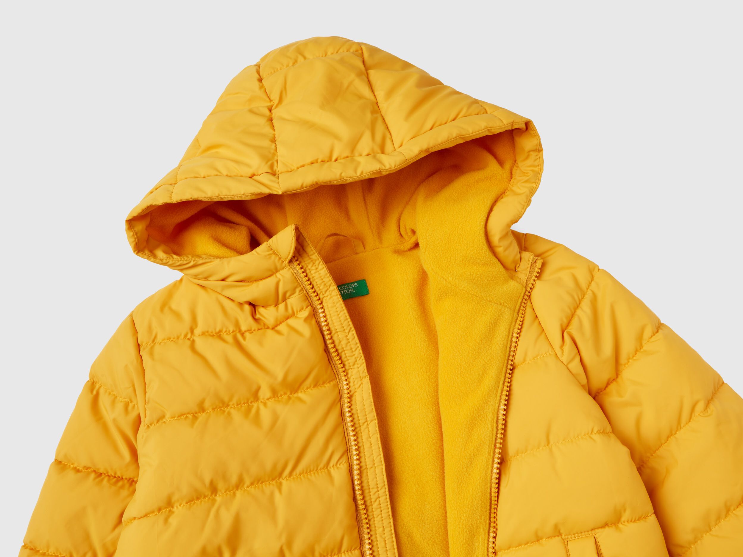 Mustard hooded puffer shop jacket