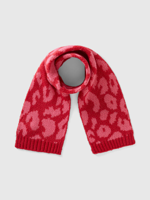 Animal print scarf in wool blend Junior Girl