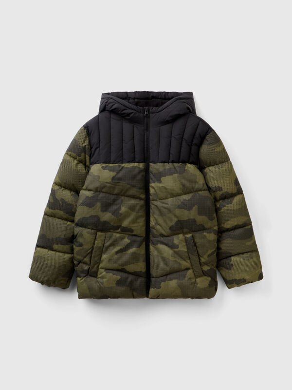 Military green camouflage padded jacket