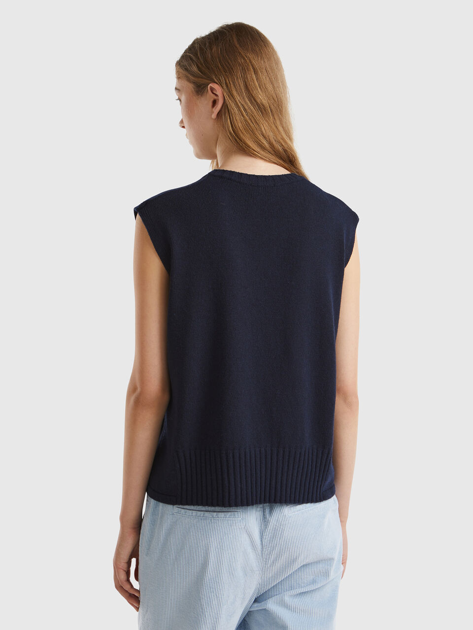 SLEEVELESS SWEATER Women image number null