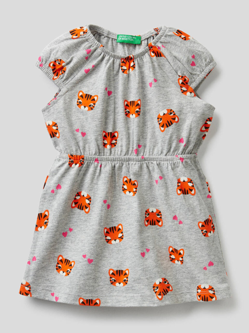 Printed dress in pure cotton image number 1