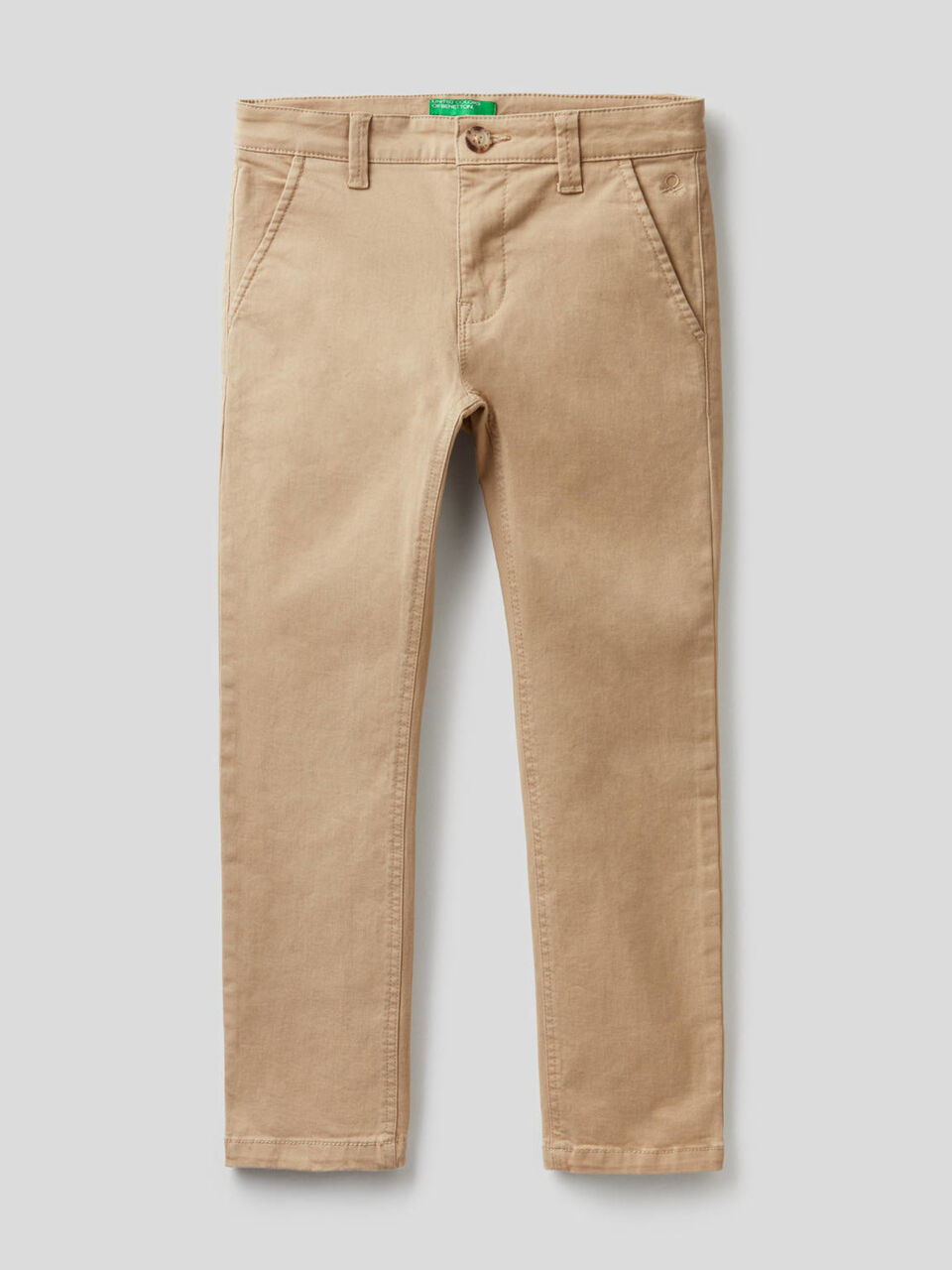 Slim fit trousers in stretch cotton image number 1