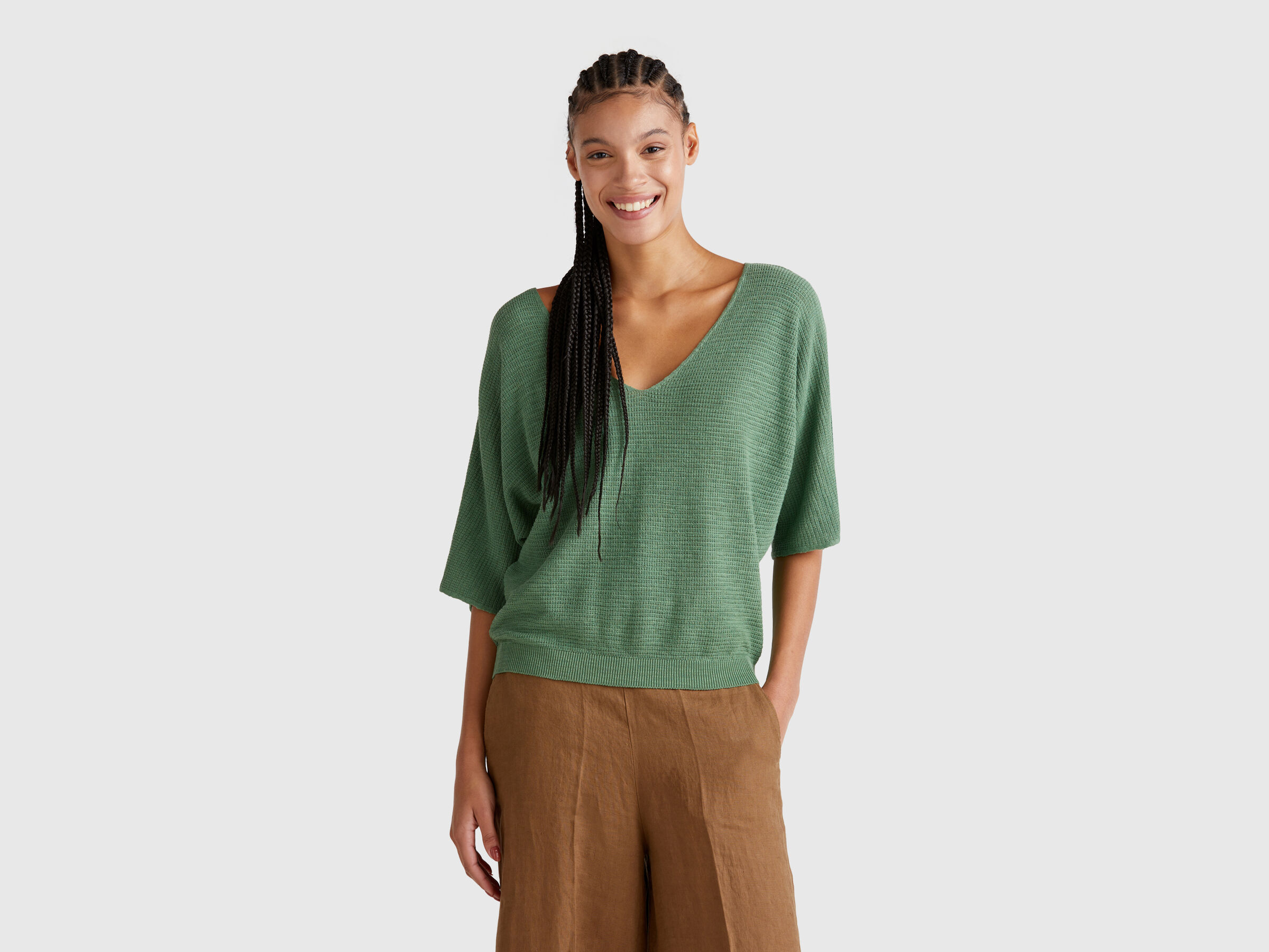 V NECK SWEATER H/S Women image number 0