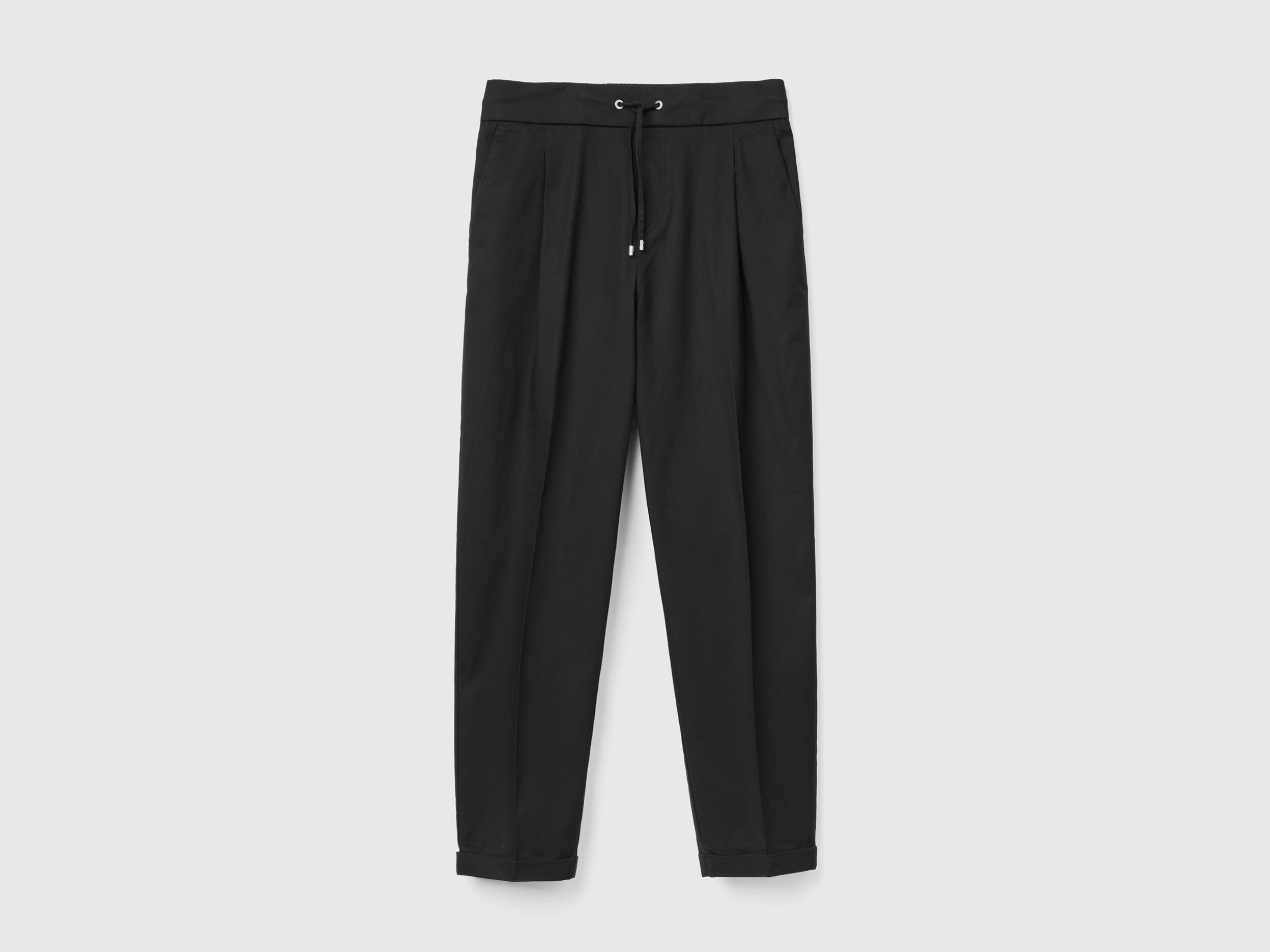 Joggers in stretch cotton Black Benetton