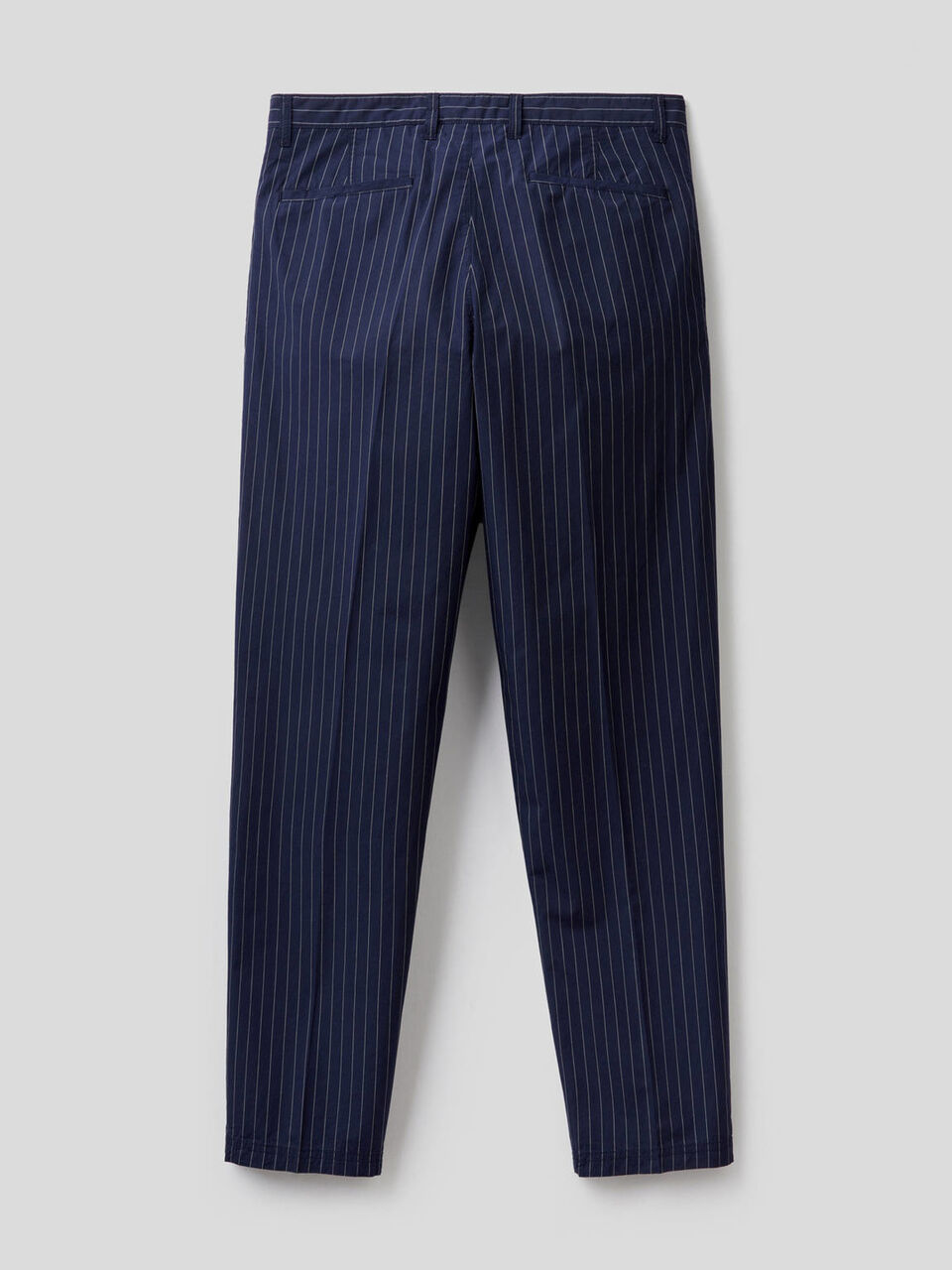 Pinstripe trousers in pure cotton image number 2