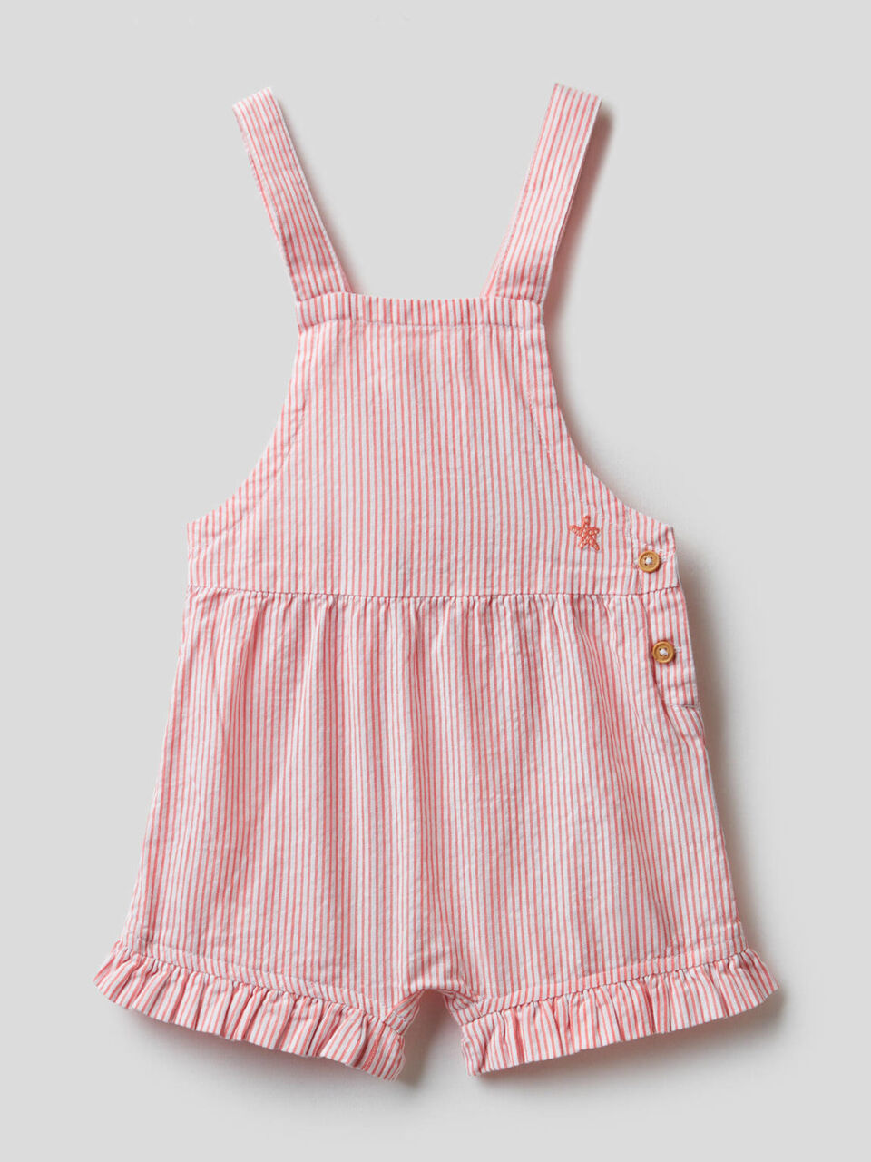 Striped overalls in 100% cotton image number 1