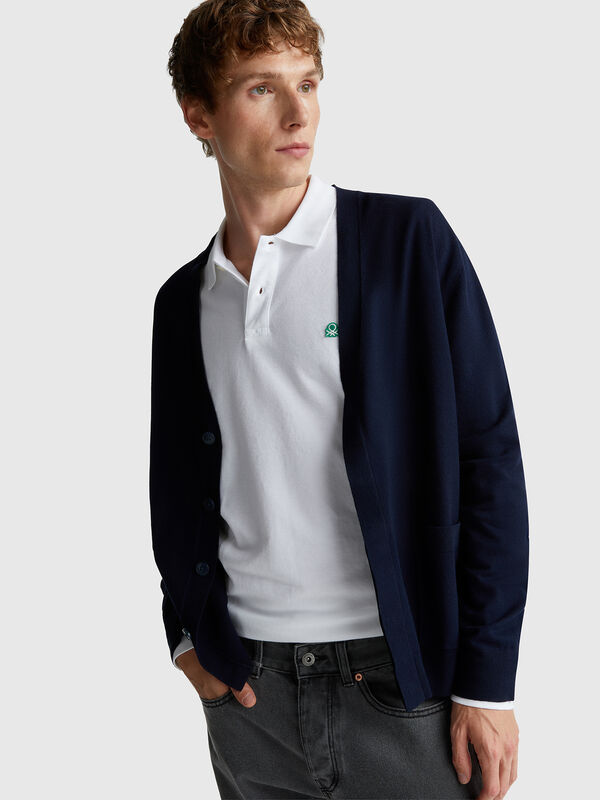 Cardigan in viscose blend knit Men