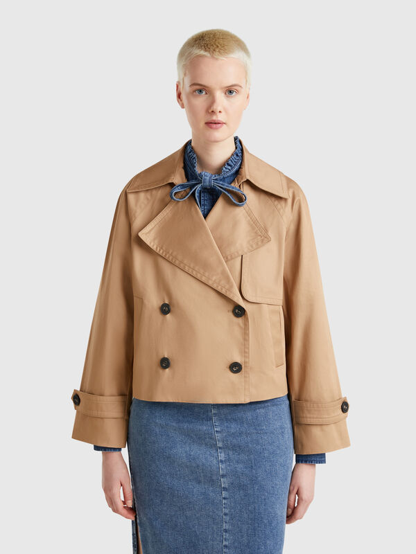 Cropped double-breasted trench coat Women