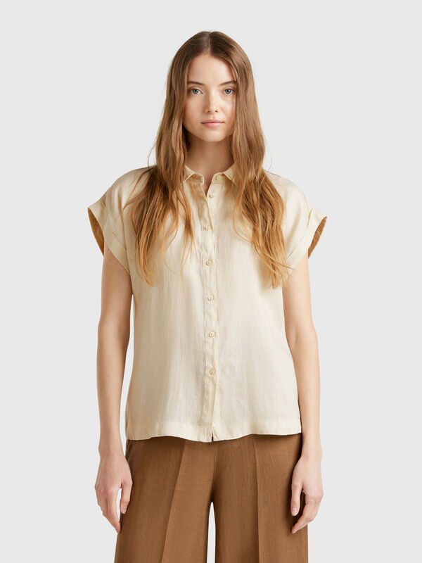 Regular fit shirt in pure linen Women