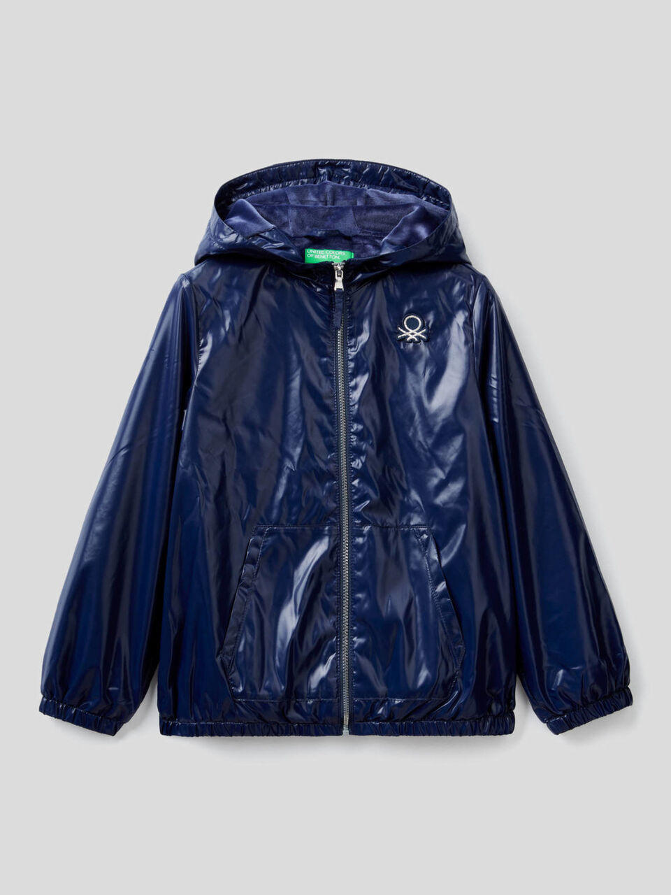 Glossy jacket with hood image number 1