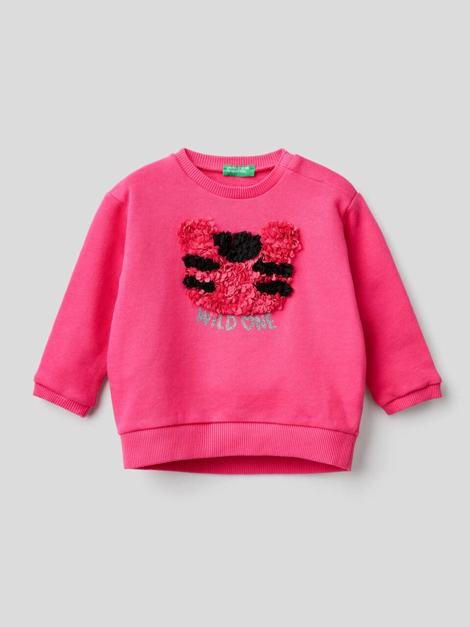 Sweatshirt with petal look applique image number 1
