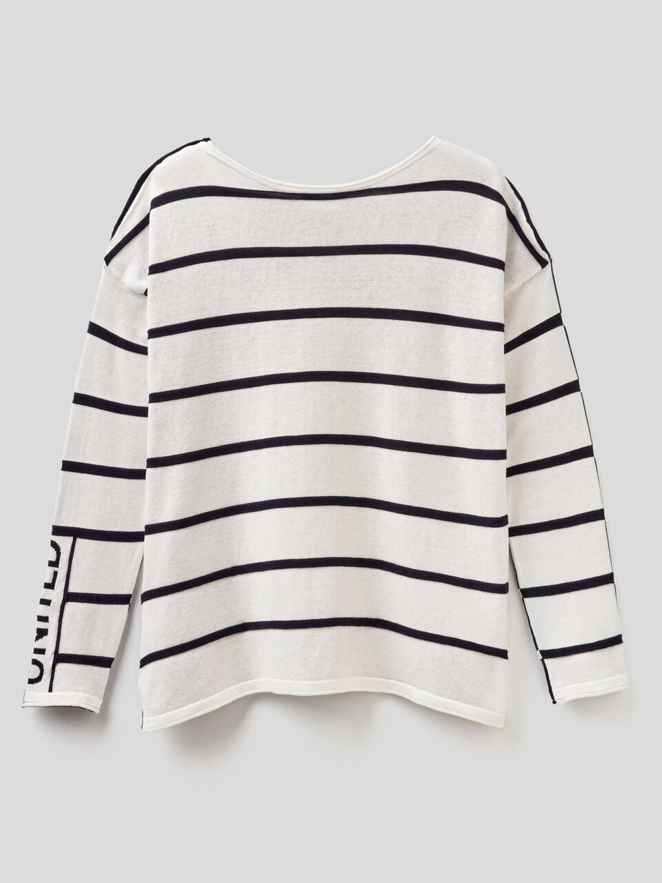 Striped 100% cotton sweater image number 2