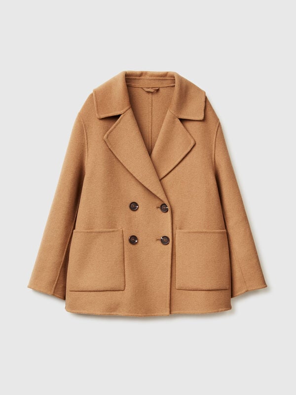 Double-breasted coat in wool blend Women