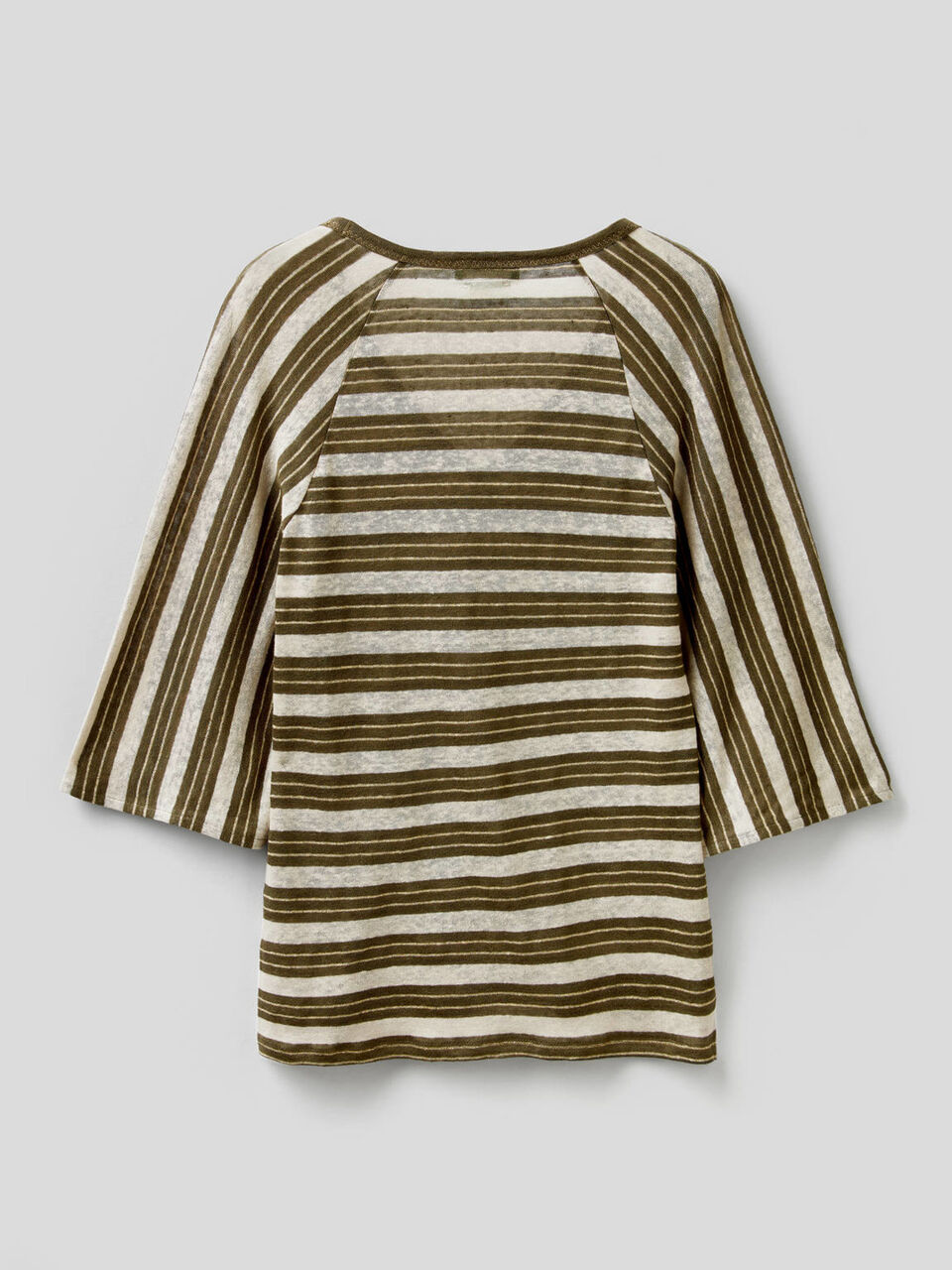 Striped t-shirt with 3/4 sleeves image number 2