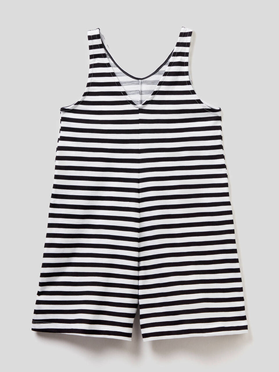 Striped cover-up one-piece jumpsuit image number 2