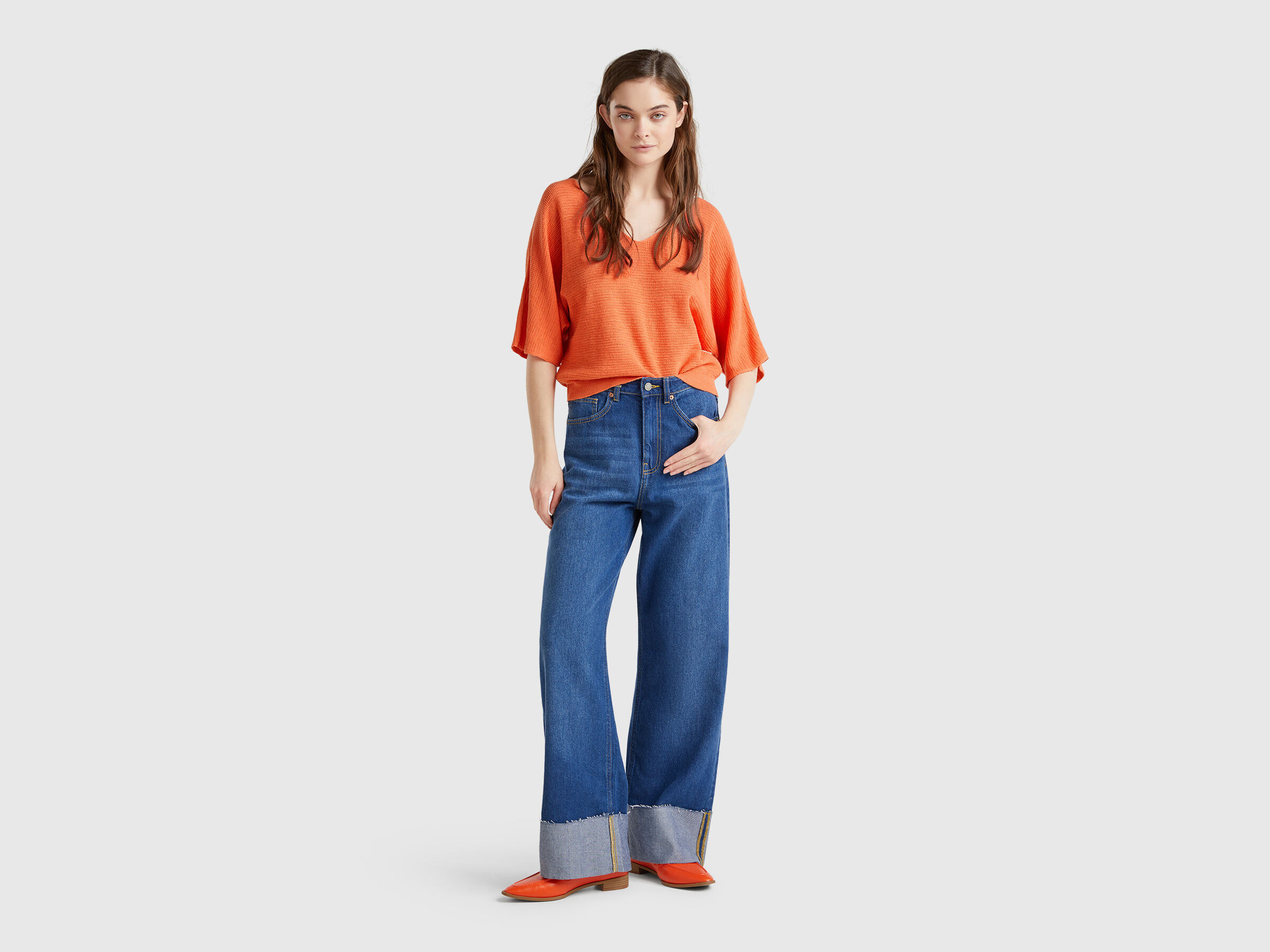 V NECK SWEATER H/S Women image number 3