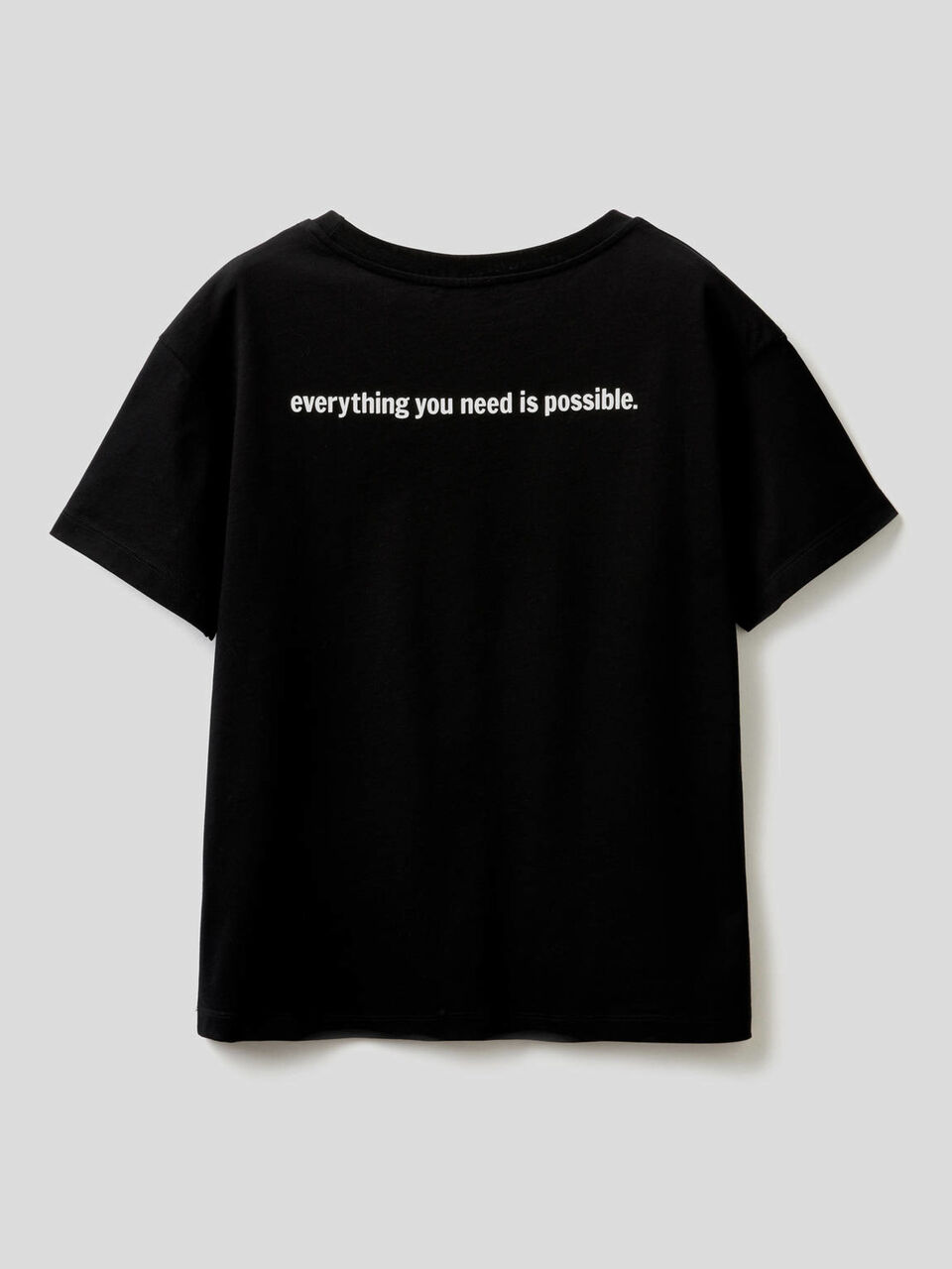 100% cotton t-shirt with slogan print image number 2