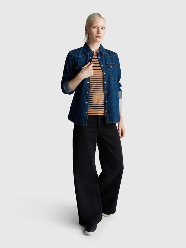 Crew neck striped t-shirt Women
