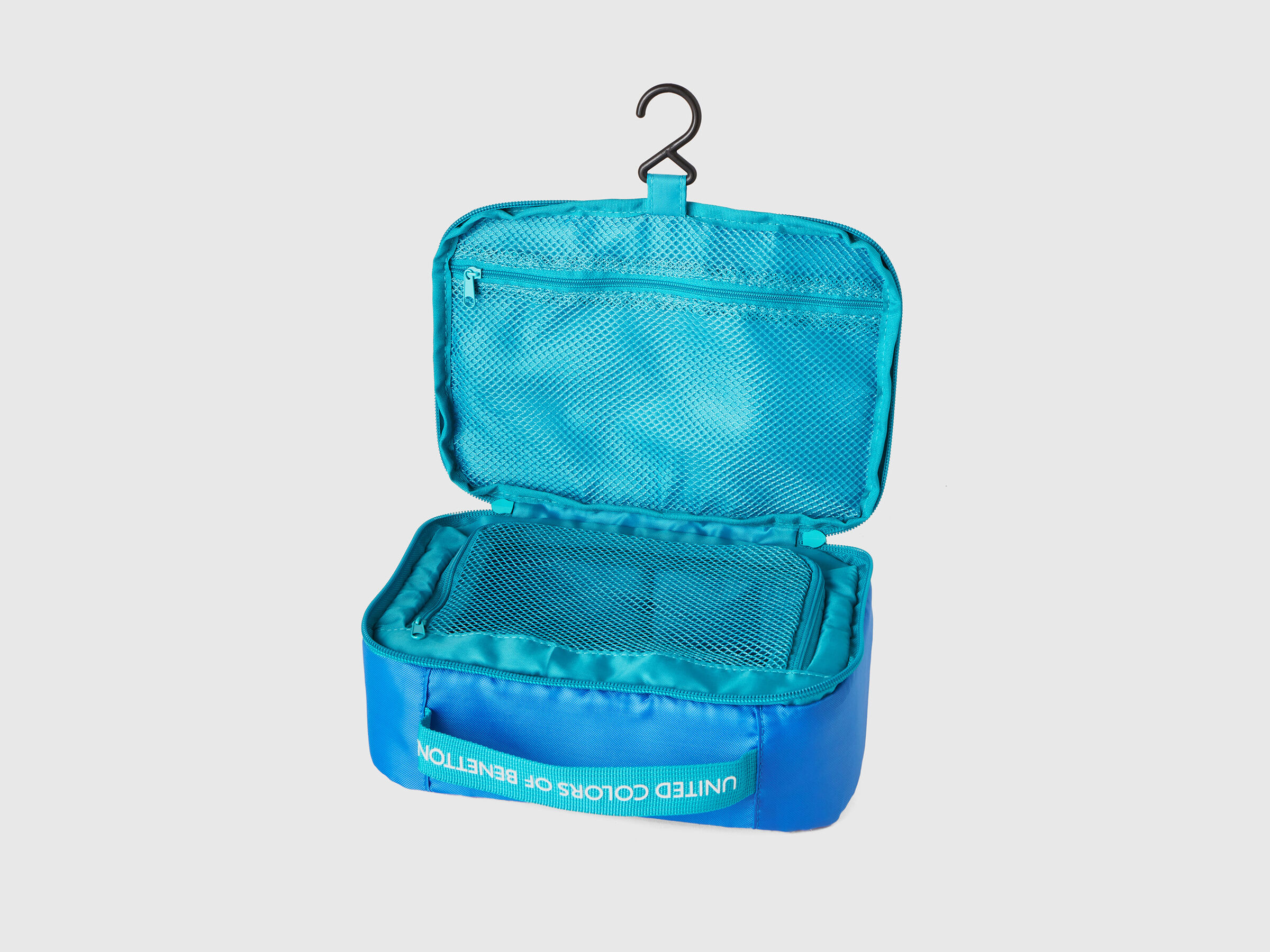 Blue travel toiletry bag with hook image number 2