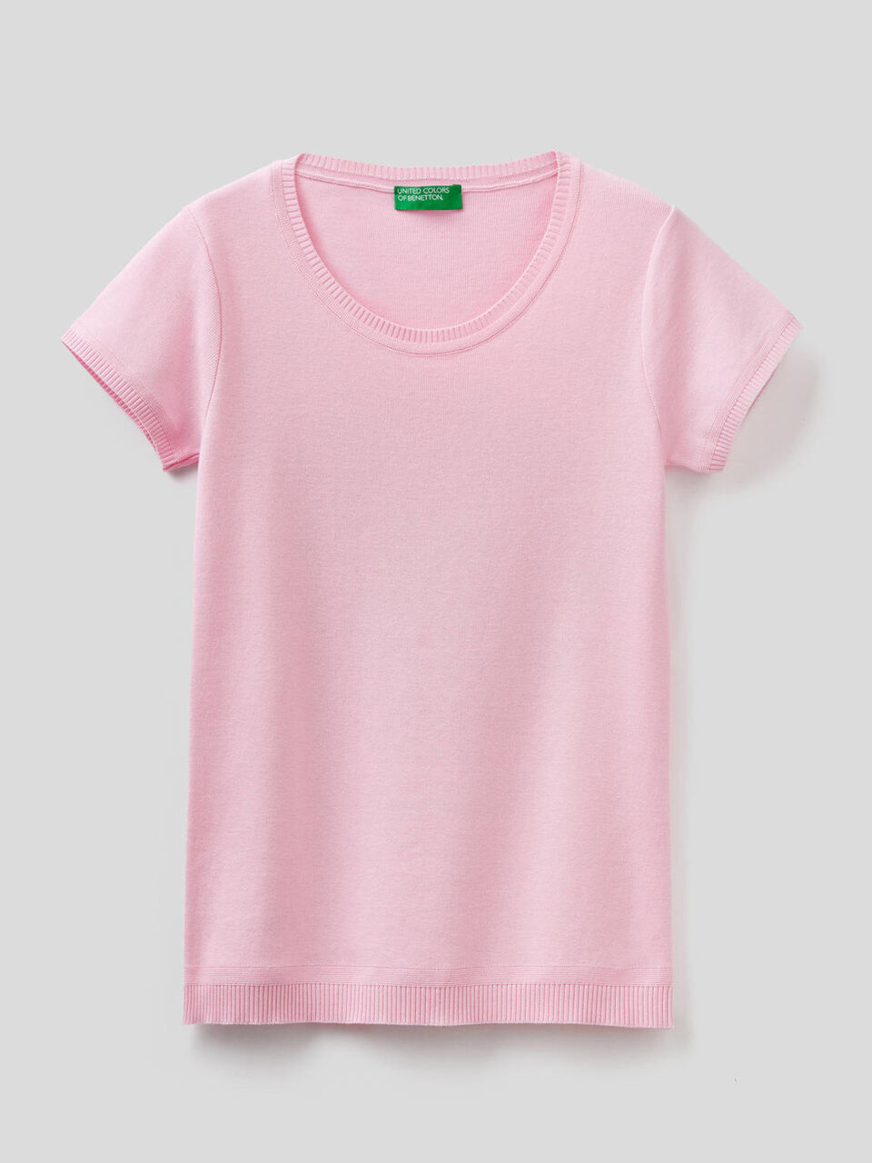 Short sleeve sweater in 100% cotton image number 1