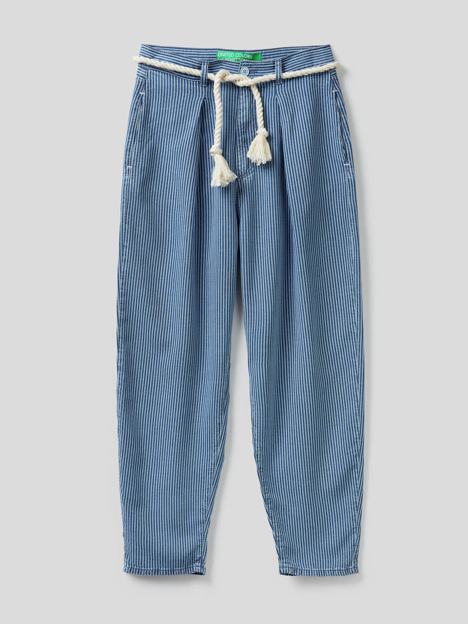 Carrot fit striped trousers image number 1