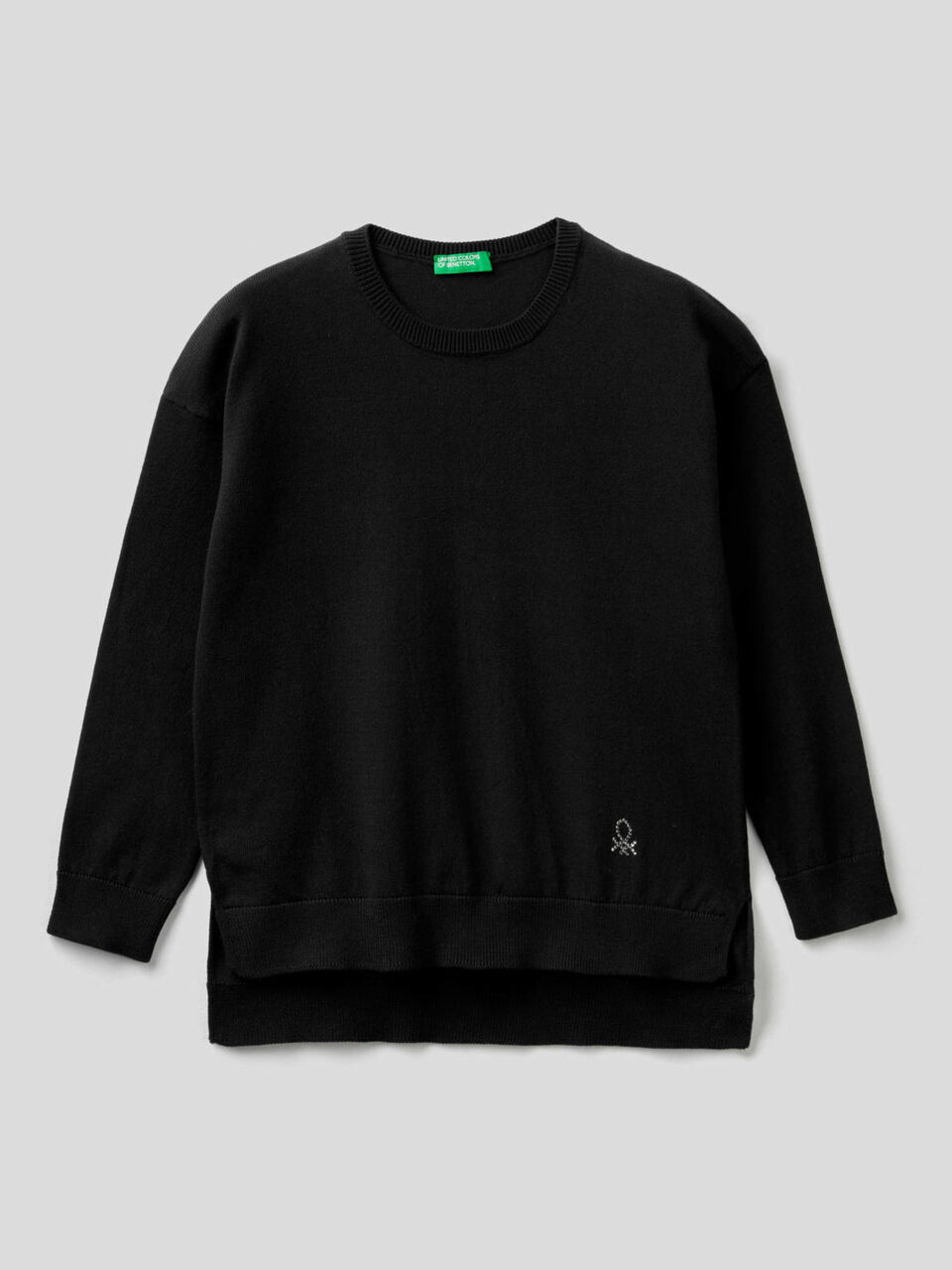Sweater with rhinestone logo image number 1