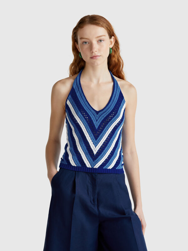 Striped crochet top Women
