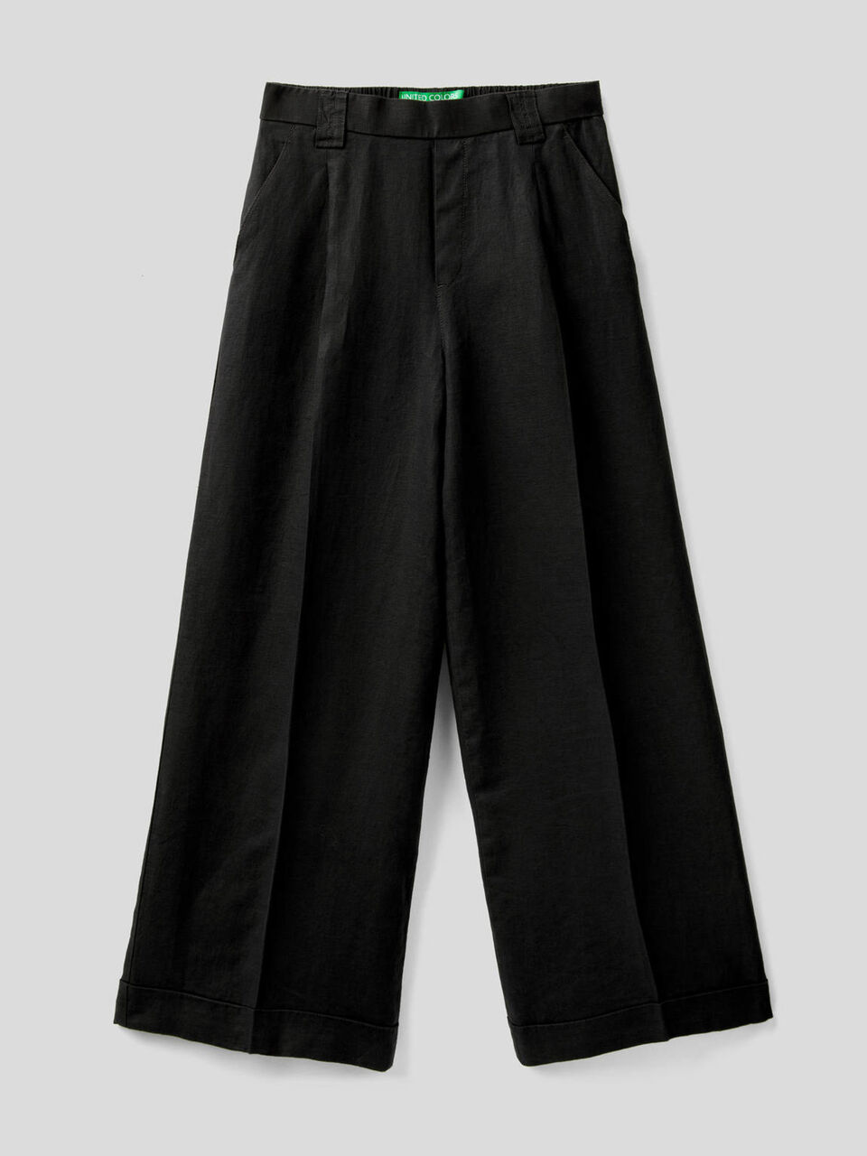 Wide leg trousers in 100% linen image number 1