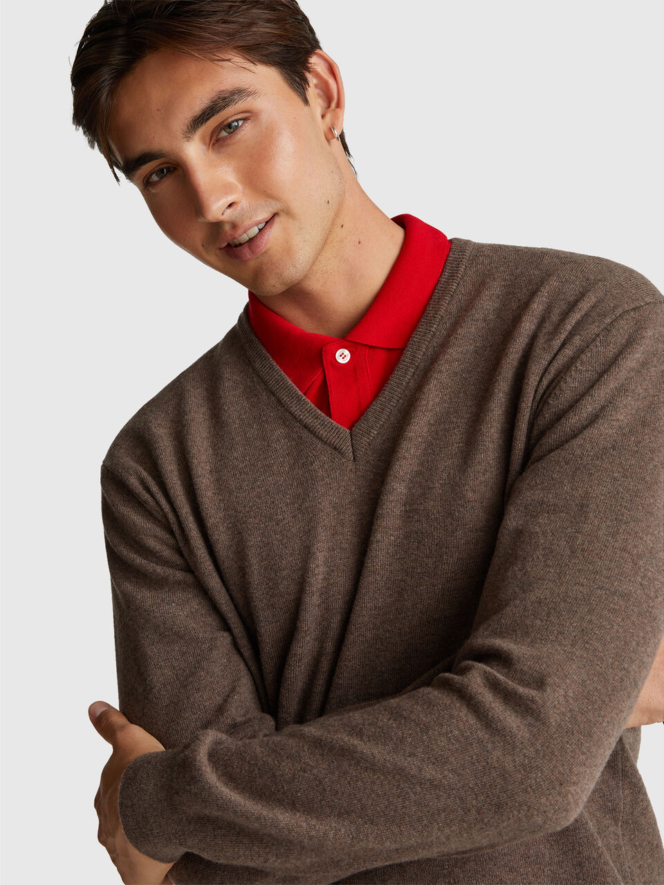 V NECK SWEATER L/S Men image number null