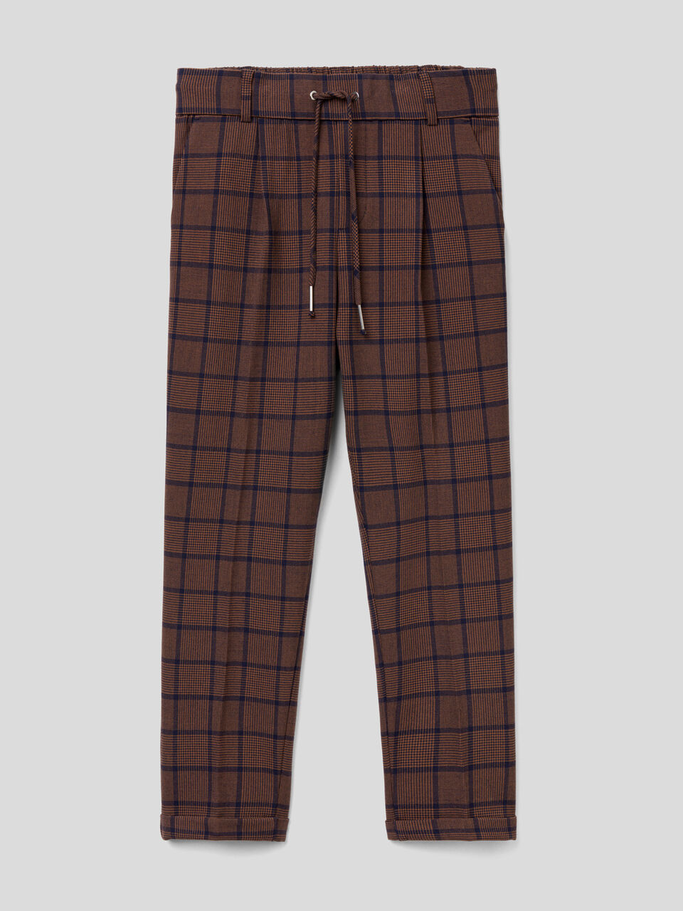 Patterned trousers with elastic waist image number 1