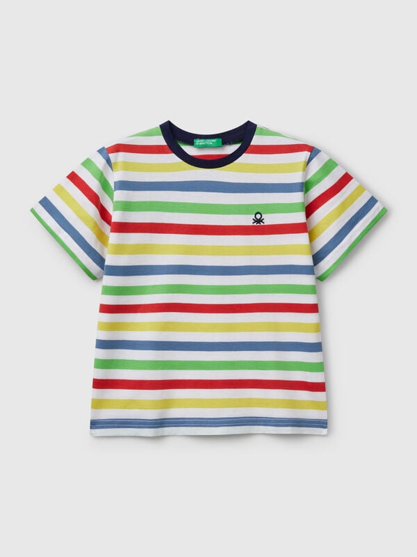 100% cotton striped t-shirt Junior Boy