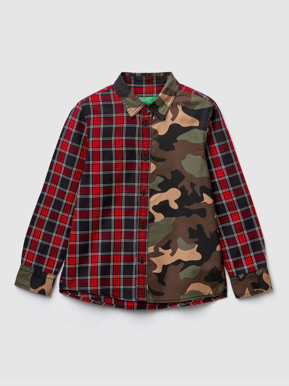 Check and camouflage shirt image number 1