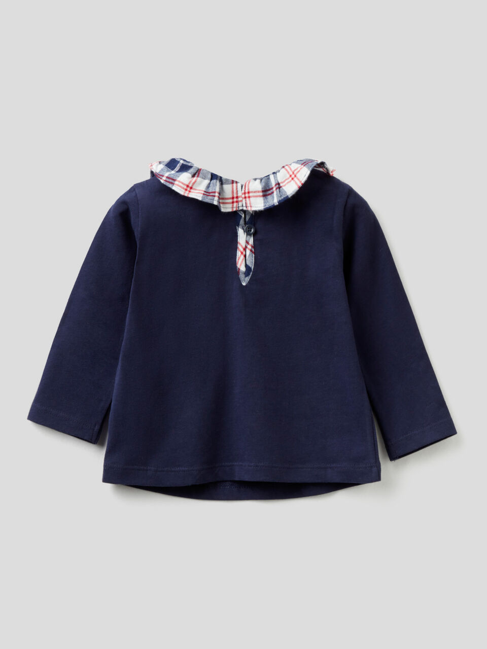 T-shirt with tartan collar image number 2