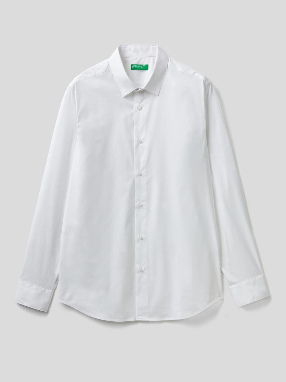 Solid color slim fit shirt image number 1