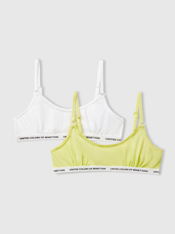 Two bras in stretch cotton Junior Girl