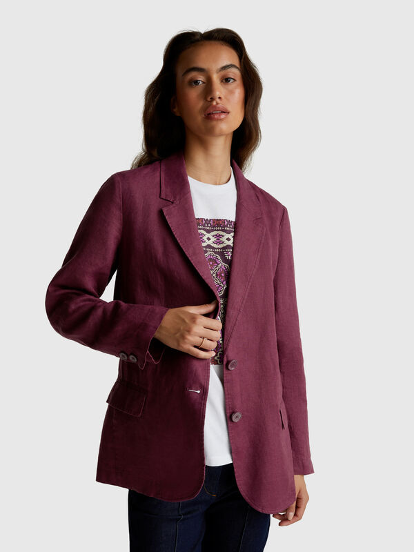 Blazer in pure linen Women