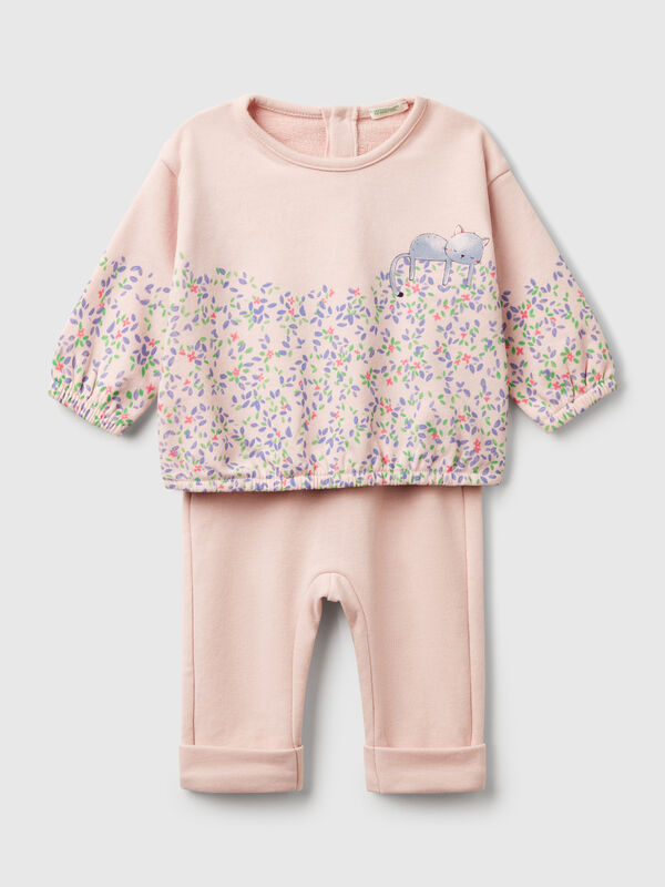 Sweatshirt and sweatpants set in cotton blend New Born (0-18 months)
