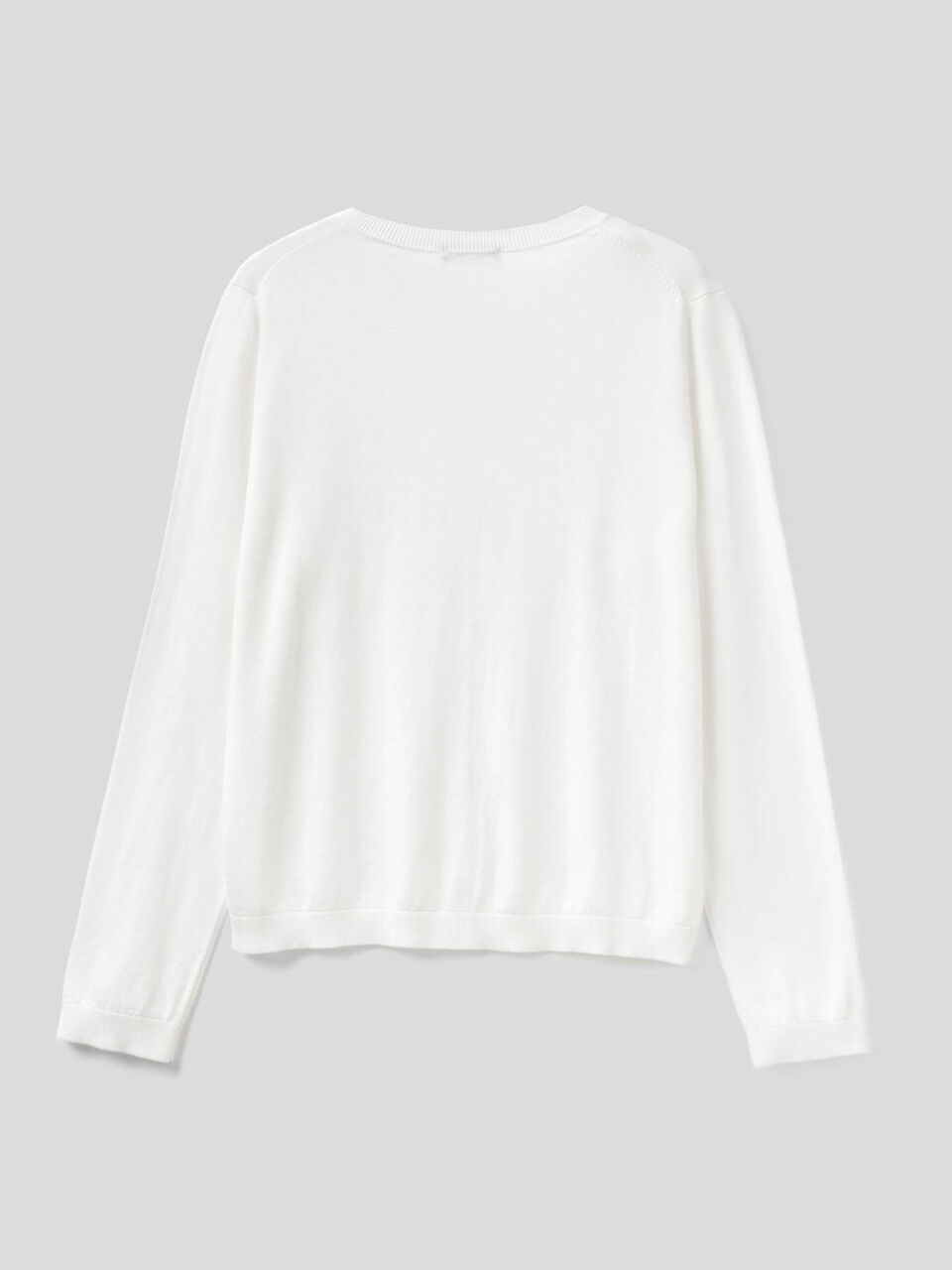 Cotton blend crew neck cardigan image number 2