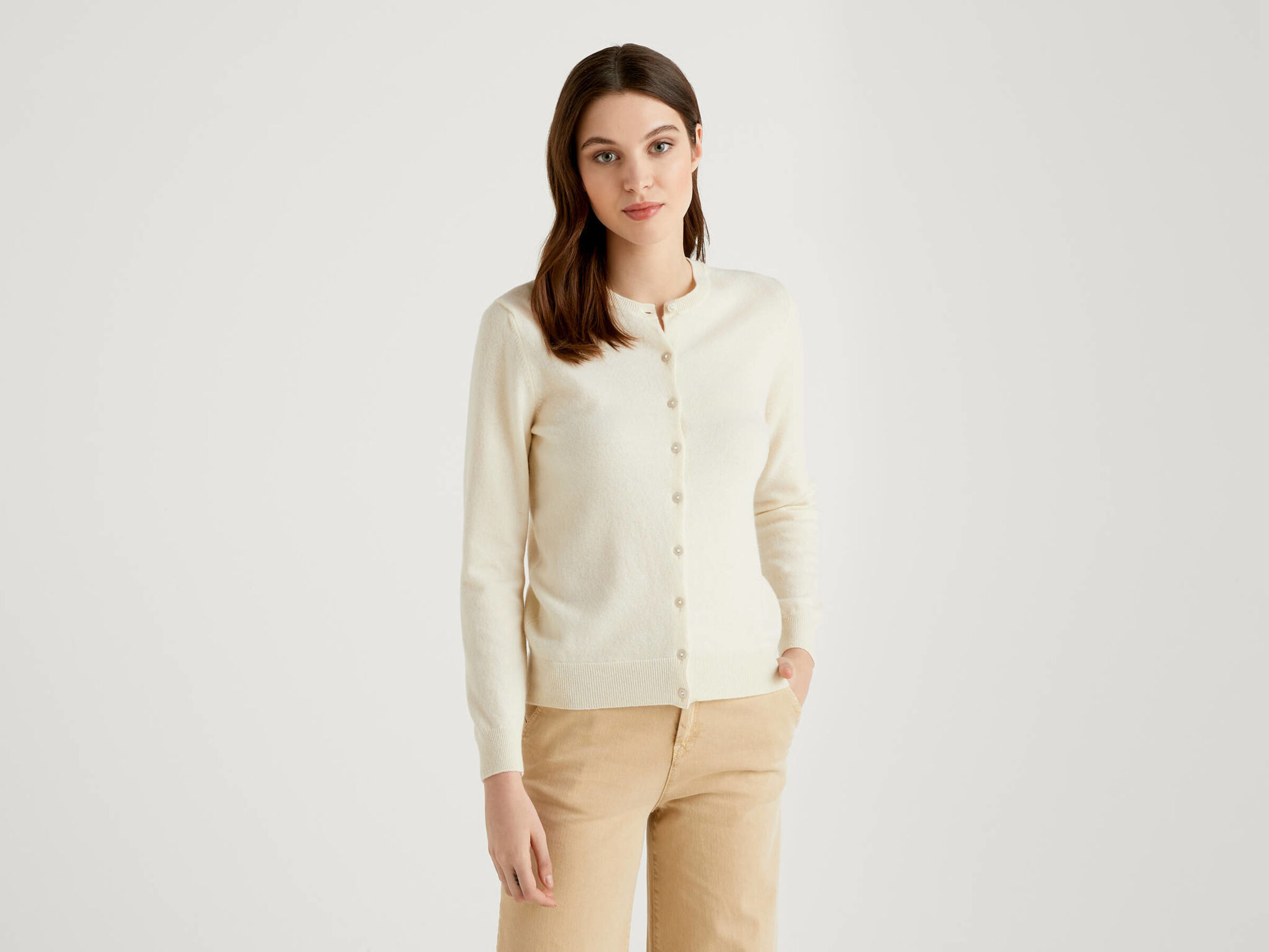 cream crew neck outfit
