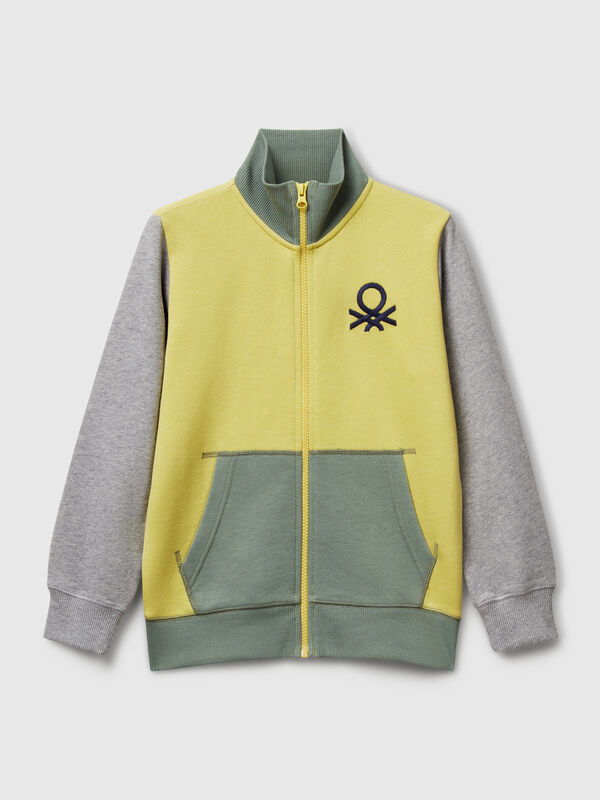 Pure cotton sweatshirt with zipper Junior Boy