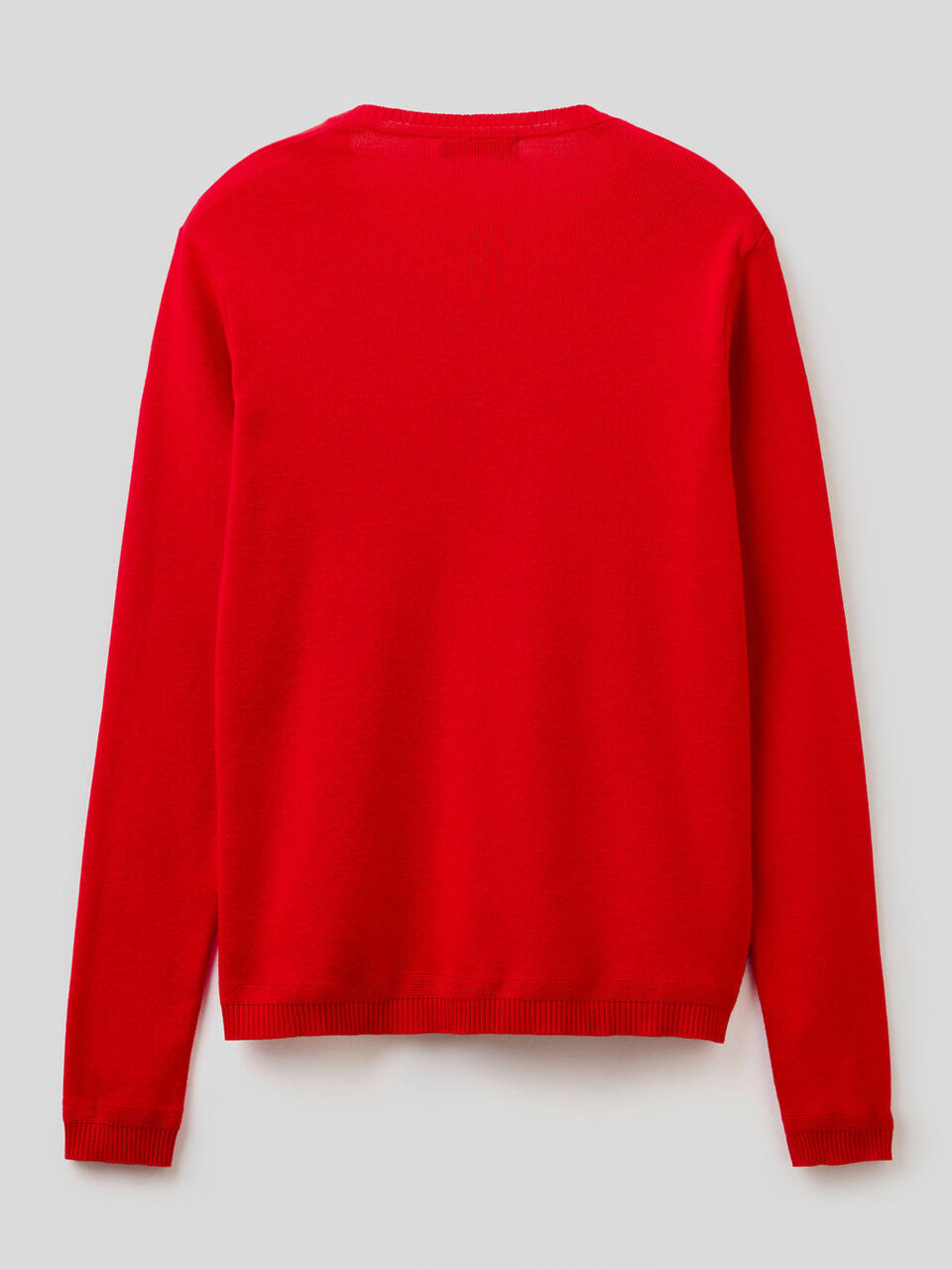 Pure cotton sweater with V-neck image number 2