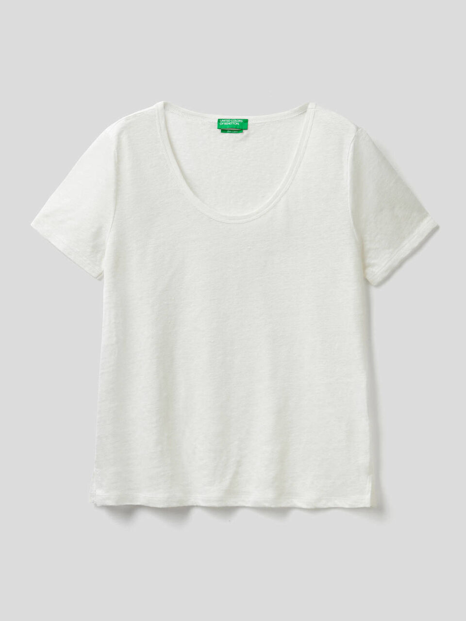 Crew neck t-shirt in pure linen image number 1