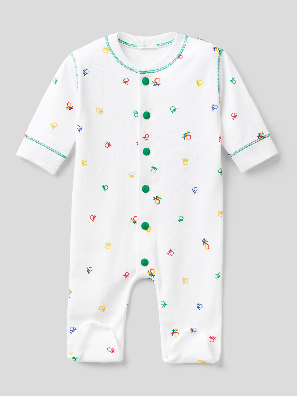 Patterned onesie in 100% organic cotton