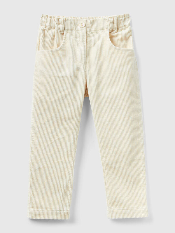Corduroy trousers with elastic