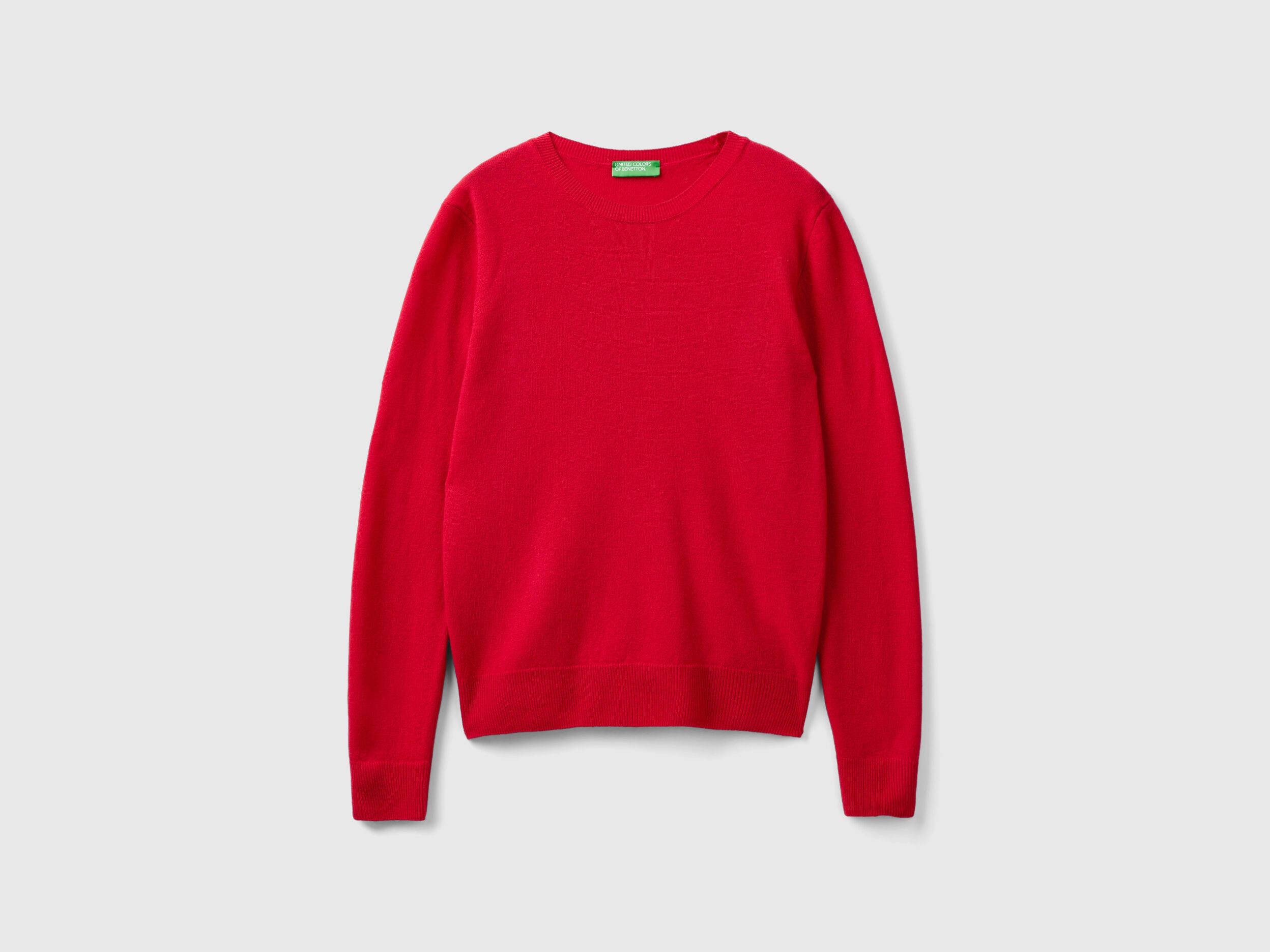 Women's red crew neck sweater top