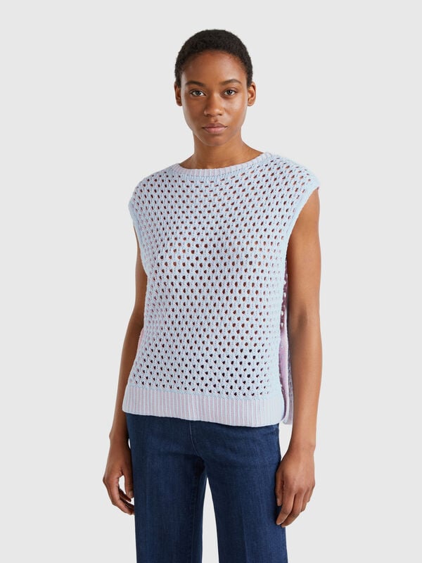 Oversized fit perforated vest Women