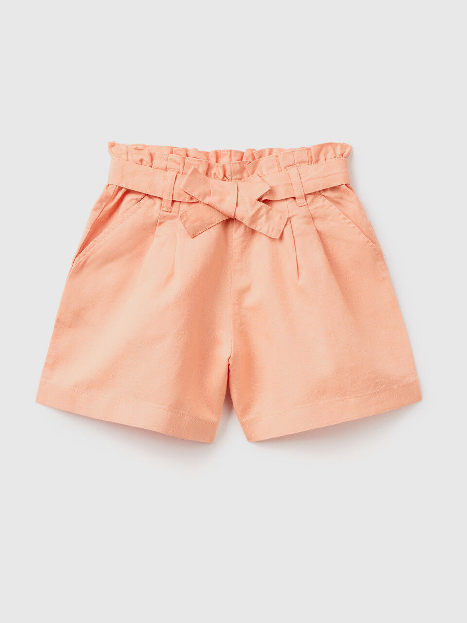 Paperbag bermudas in linen blend