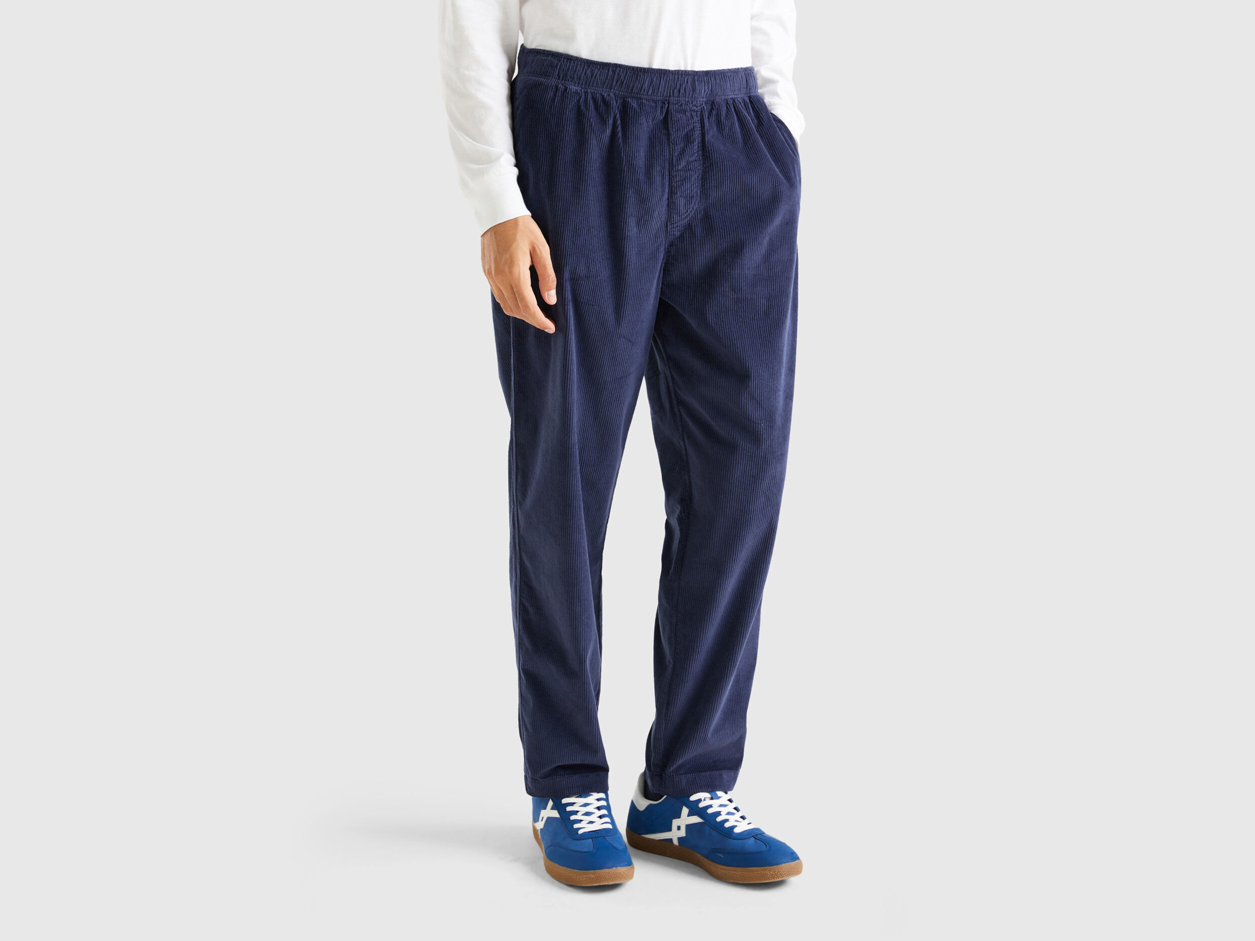 Navy velvet joggers clearance