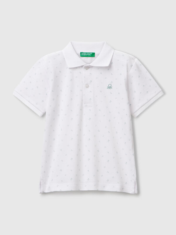 Micro patterned polo shirt in pure cotton Junior Boy